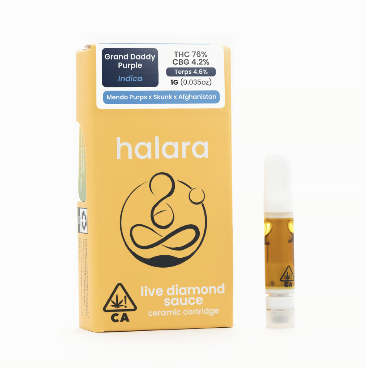 Photograph of Product: Halara Live Diamond Sauce Cart 1g - Grand Daddy Purple (I)