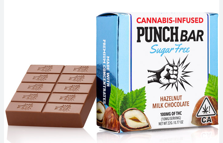 Photograph of product: HAZELNUT MILK CHOCOLATE (SUGAR-FREE) PUNCHBAR [H] - 100 MG