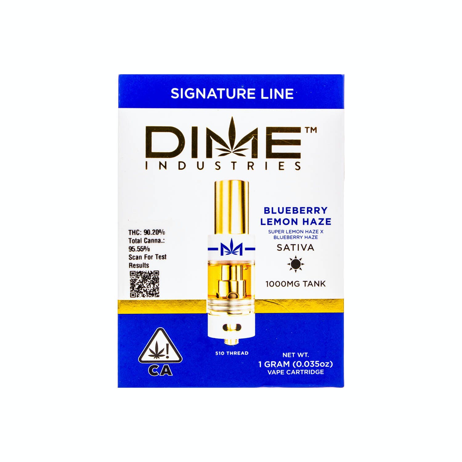 Photograph of product: Dime Industries | Blueberry Lemon Haze Cartridge (1g)