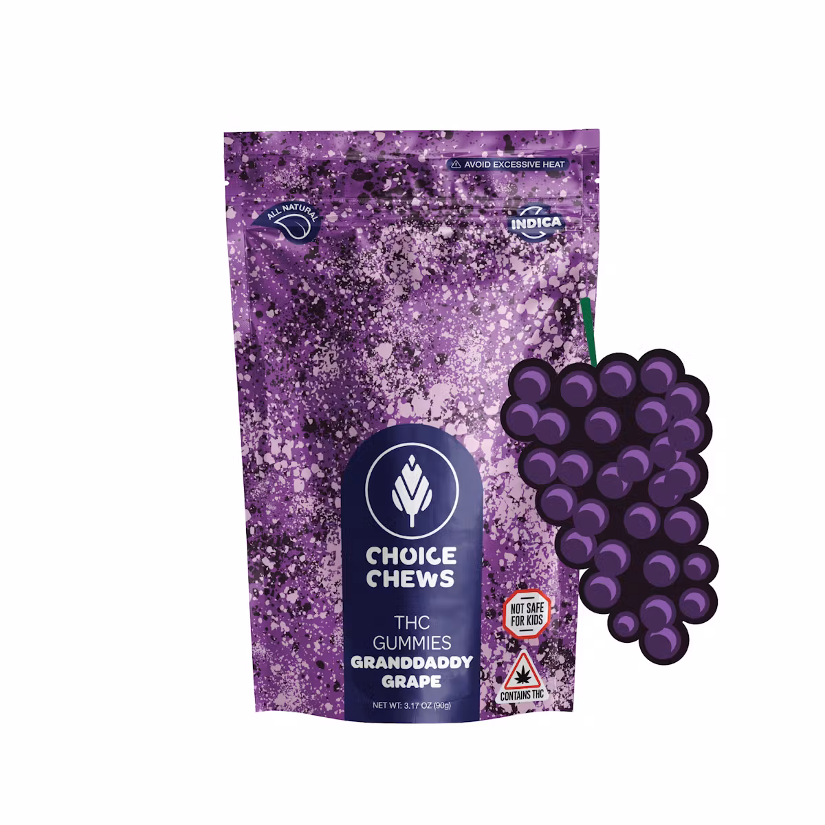Photograph of product: Granddaddy Grape Gummies 100mg