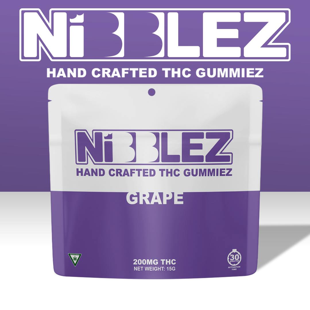 Photograph of product: Nibblez - Grape - 200mg Gummy