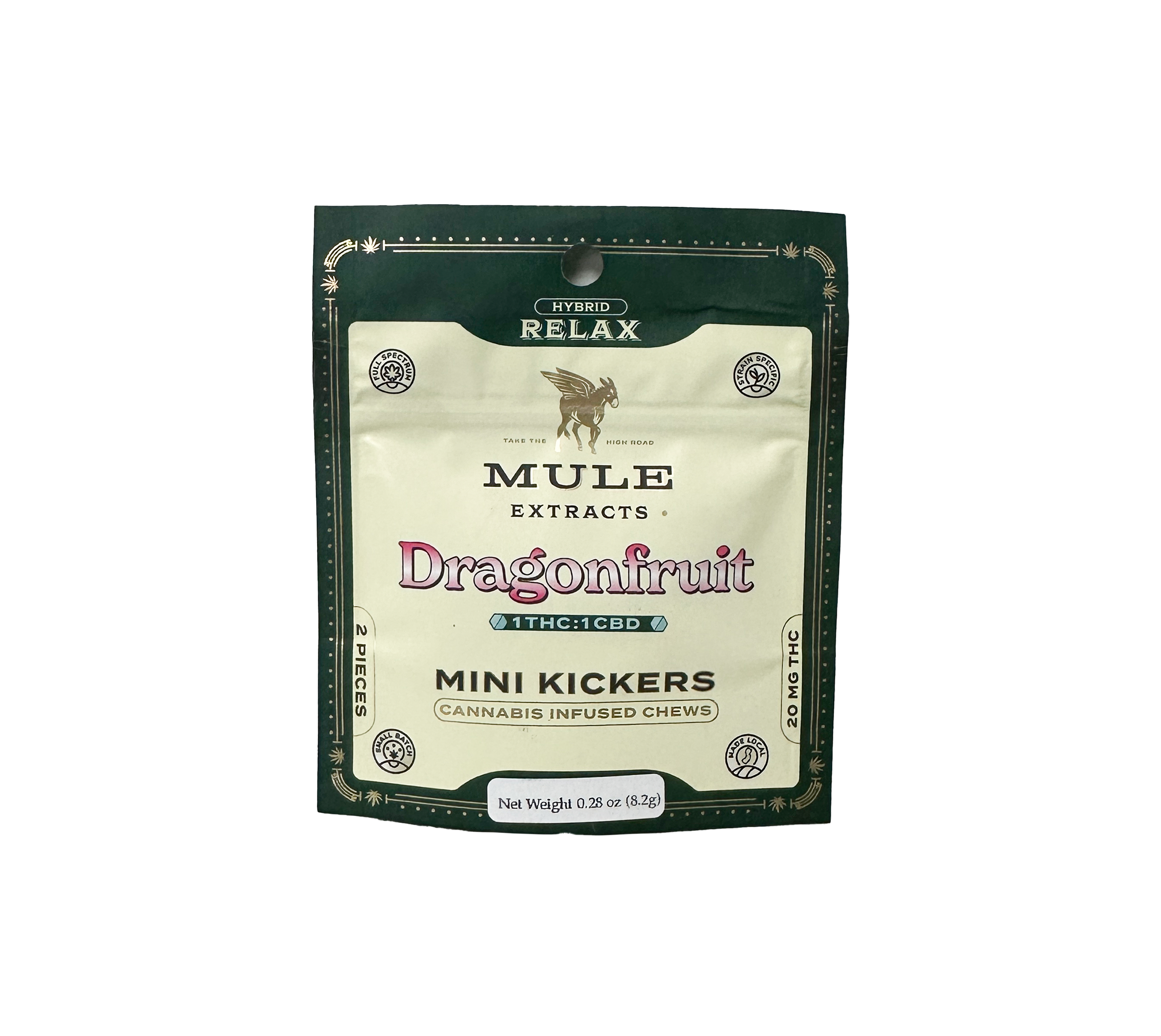 Photograph of product: Mule Extracts | Kicker Gummy | Dragonfruit | 1:1 |  2 Pack 20mg
