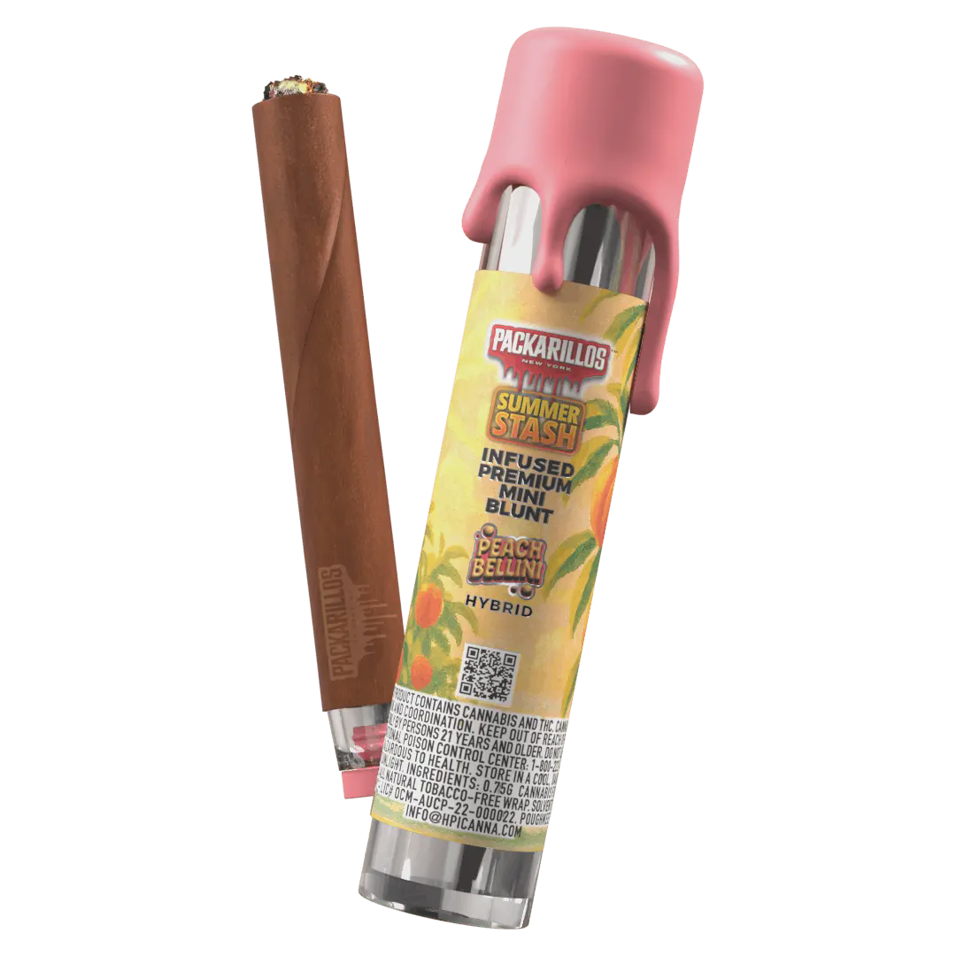 Photograph of product: Peach Bellini (H) - Premium Infused Blunt - Packwoods