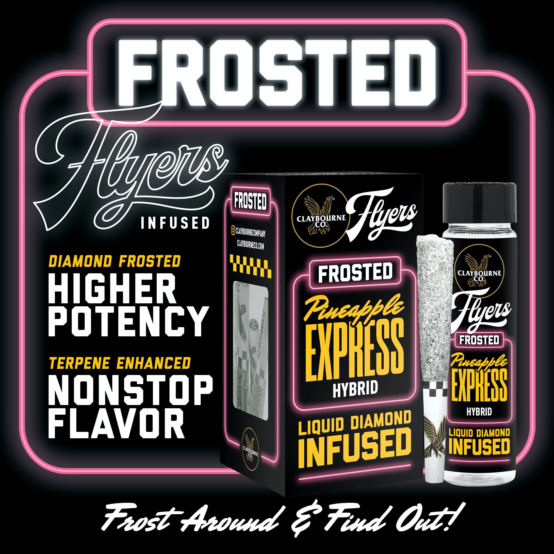 Photograph of product: PINEAPPLE EXPRESS | FROSTED FLYERS - 2.5G (5-PACK)