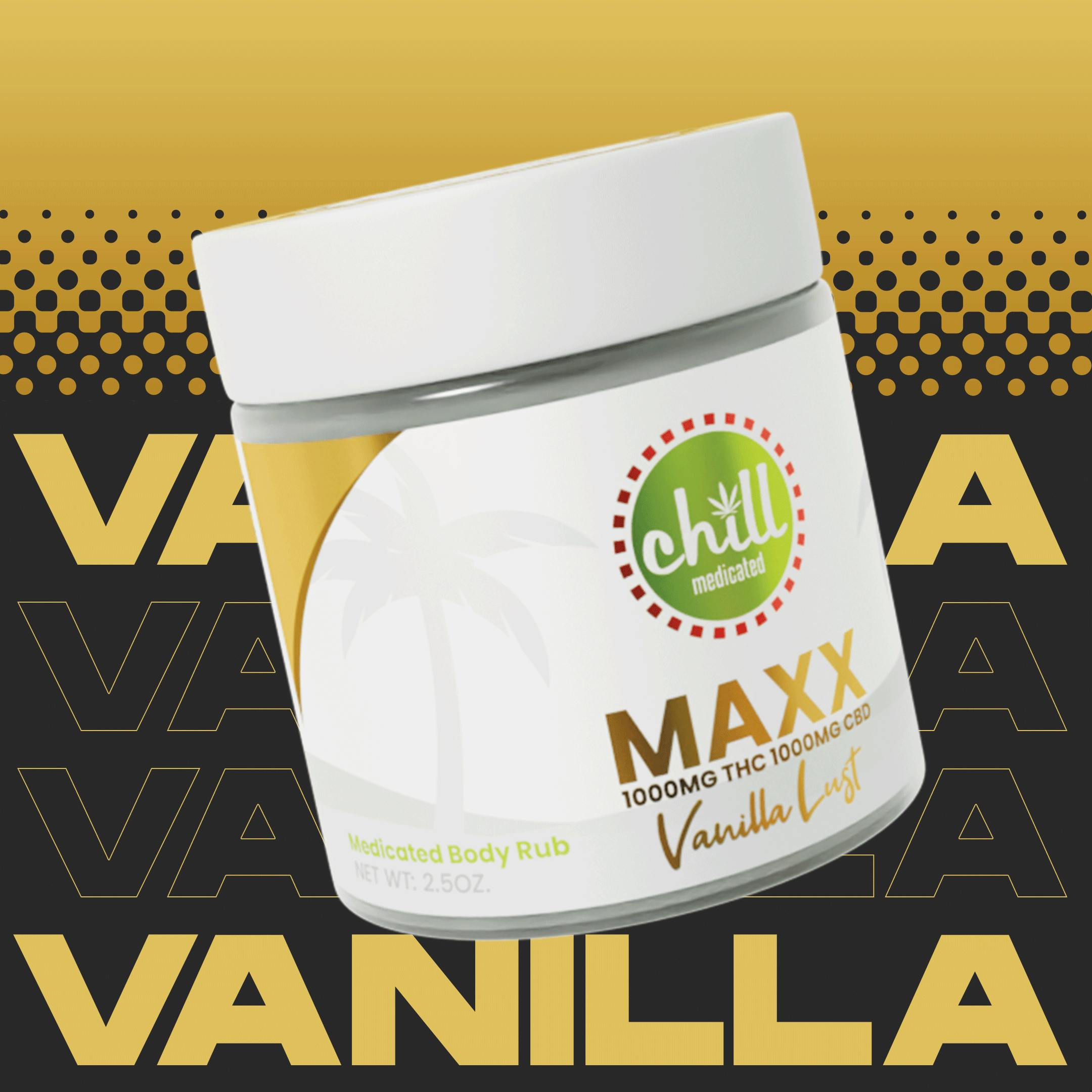 Photograph of product: Topical | Vanilla Lust Maxx | 1000mg:1000mg | Chill