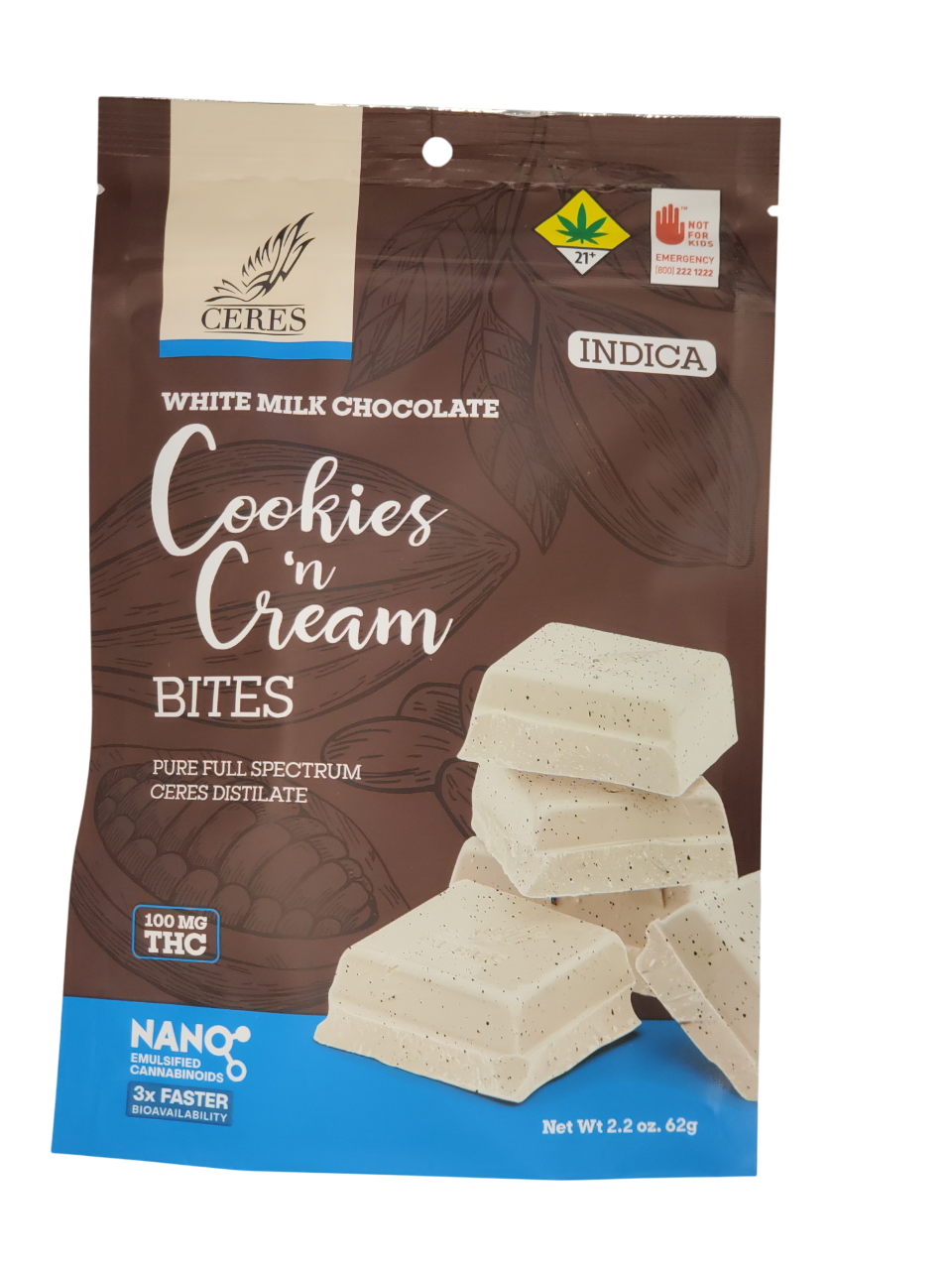 Photograph of product: Ceres Chocobites Oui'd Cookies & Cream 10pk 100mg