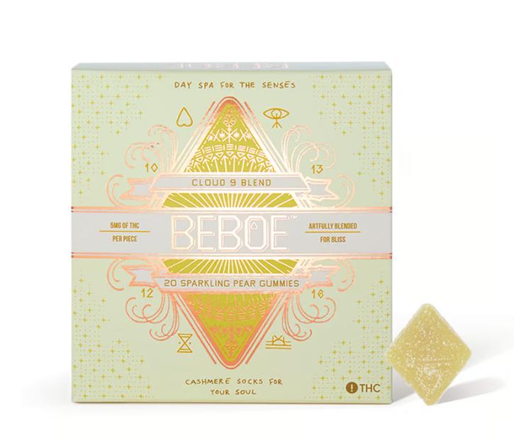 Photograph of product: Beboe 1:1 Cloud 9 Sparkling Pear Gummies 100mg 20pk (TH-oui:CBG)