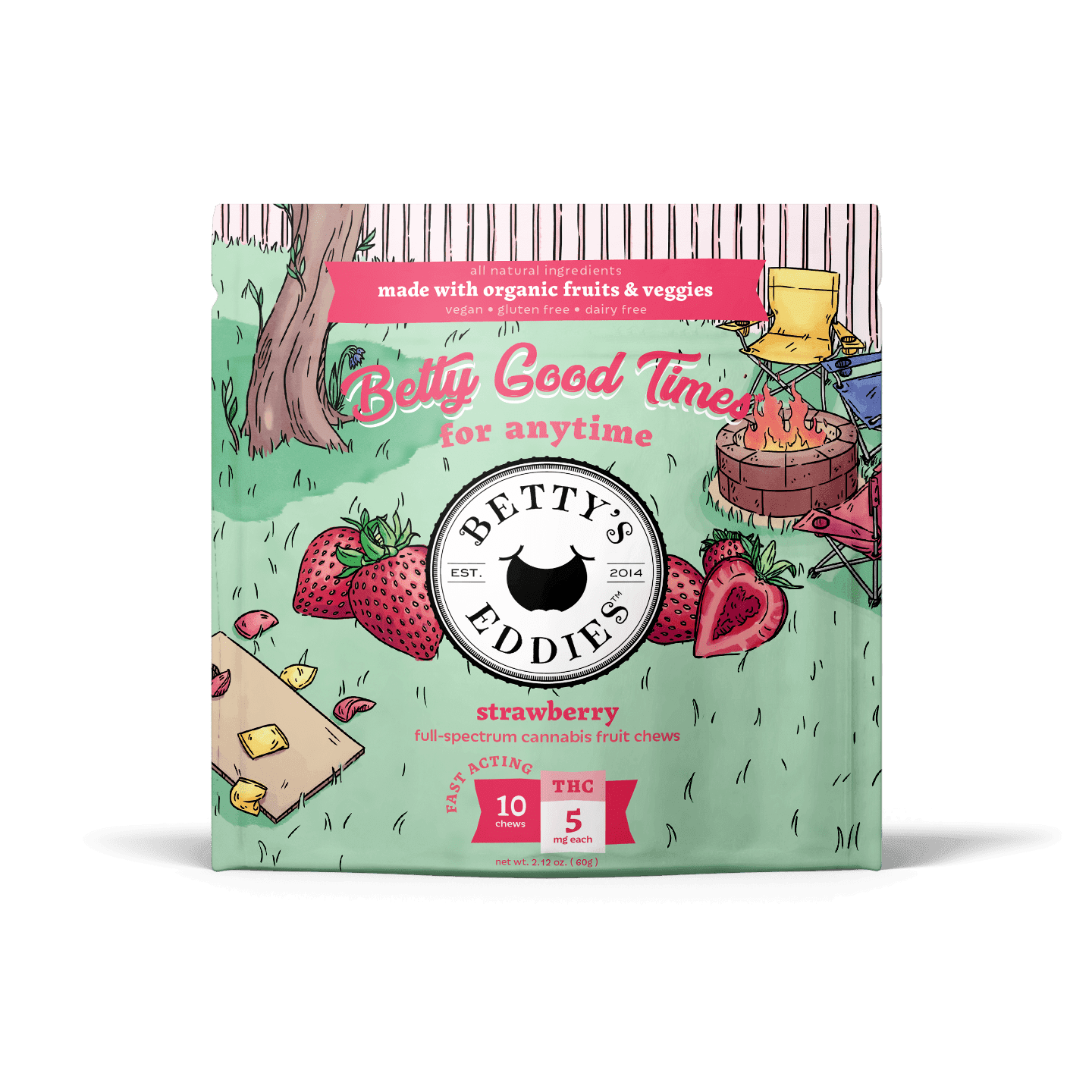 Photograph of product: Betty's Eddies Berry (H) Chews 5mg 10pk