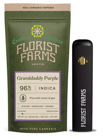 Photograph of product: FLORIST FARMS | AIO VAPE | GRANDDADDY PURPLE