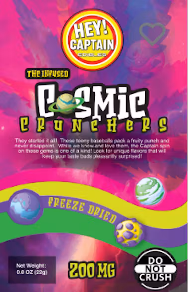 Photograph of product: Hey! Captain - Cosmic Crunchers Freeze Dried Berry Skittles - Edible - 200mg