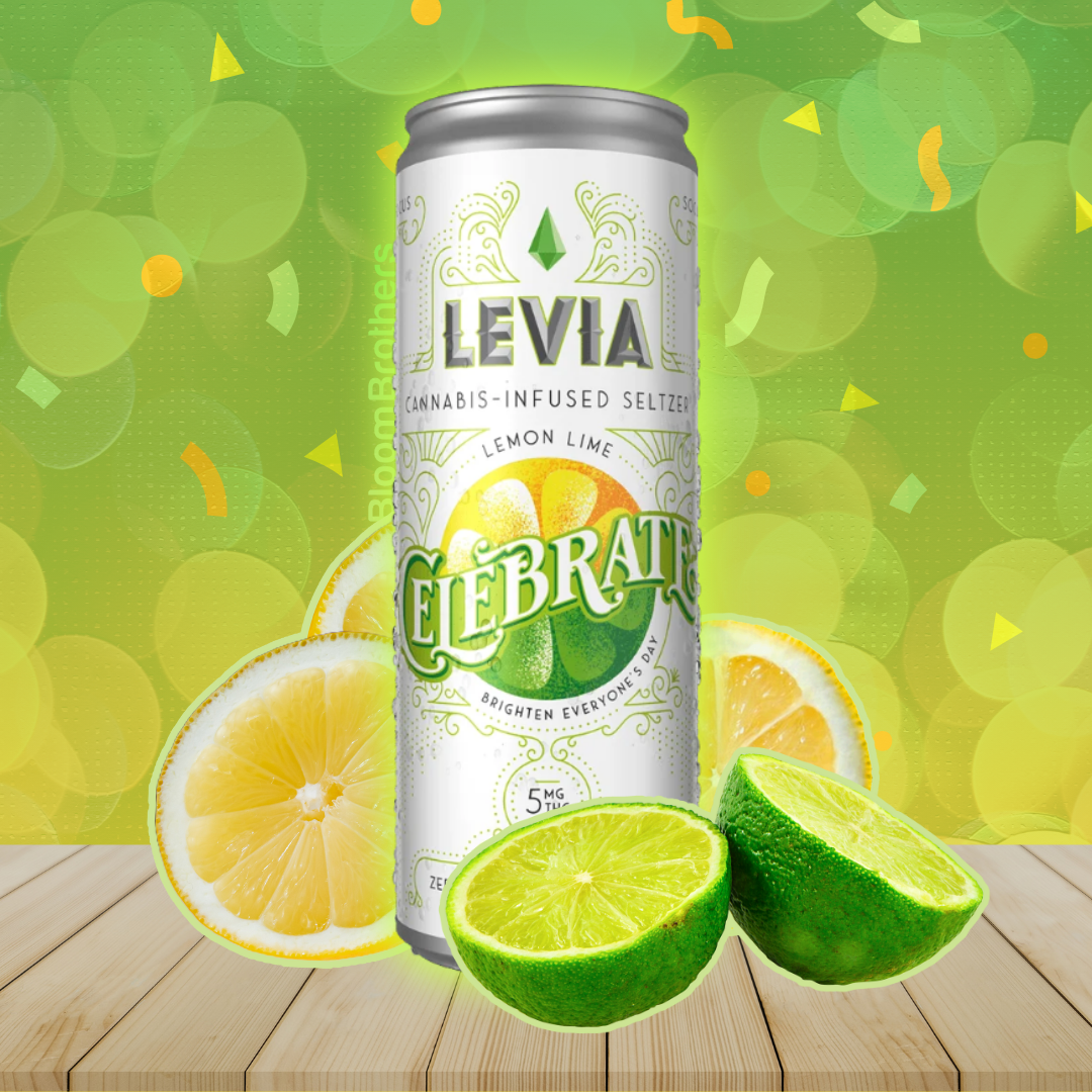 Photograph of product: Celebrate Seltzer - 5mg Hybrid Seltzer - Levia