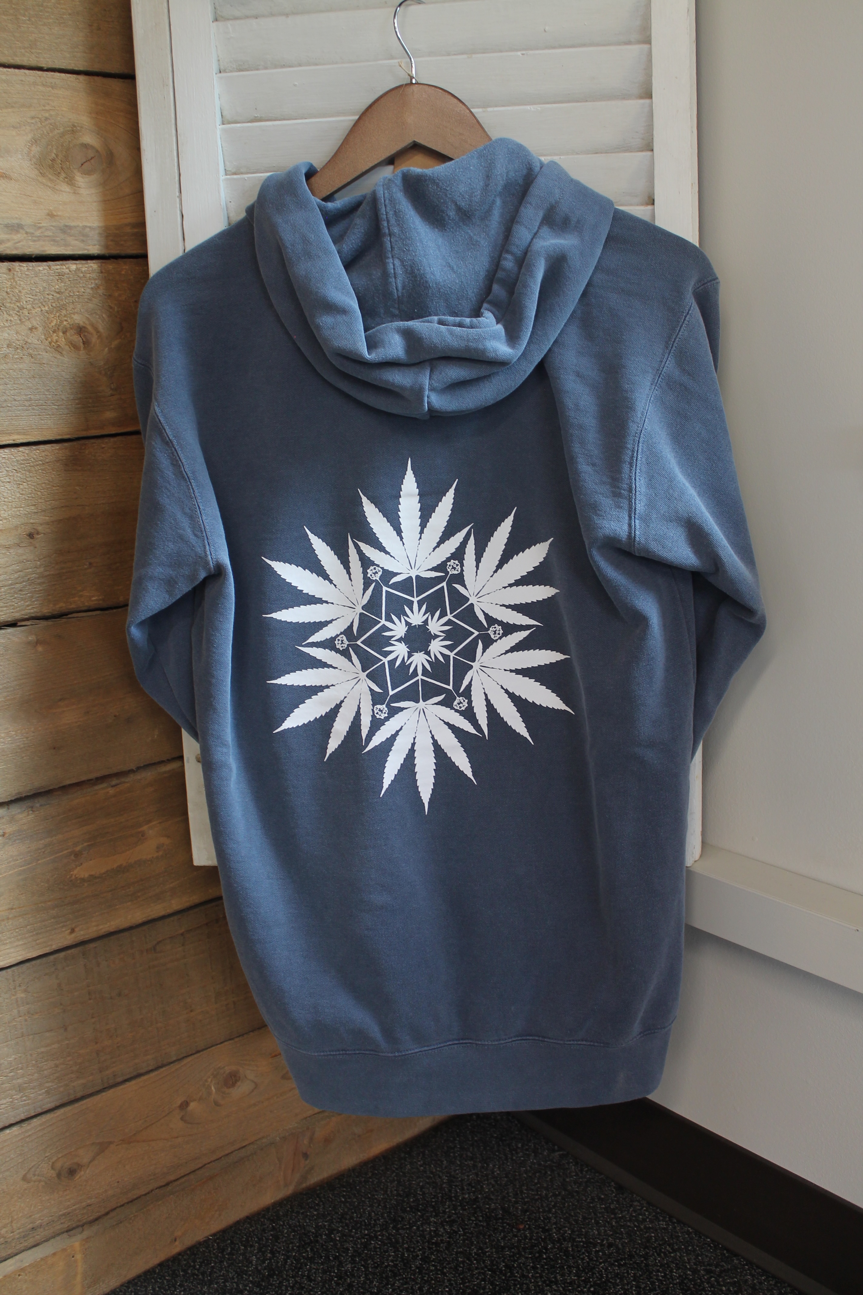 Photograph of product: Northeast Kannabis |  Hooded Pullover | Denim | L