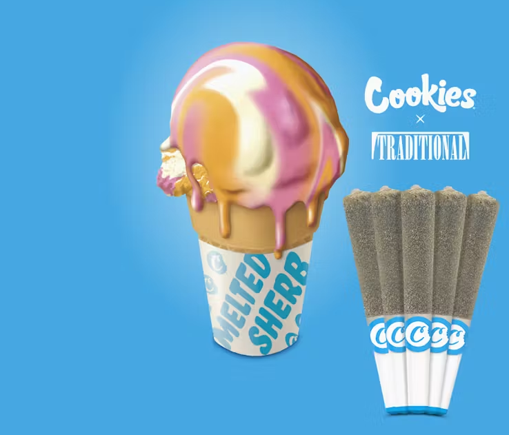 Photograph of product: Cookies Melted Sherb Infused Preroll 5pk 2.5g