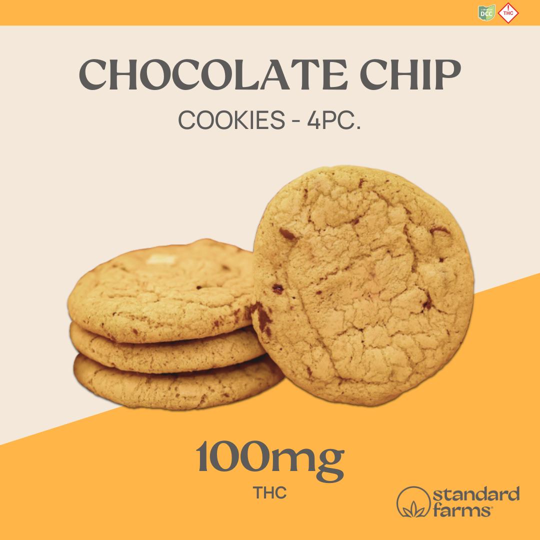 Photograph of Product: Chocolate Chip Cookies 4pk | 100mg