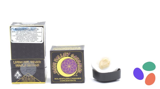 Photograph of product: Boogieman Runtz Solventless Cold Cure Live Rosin 1g - Sales Floor
