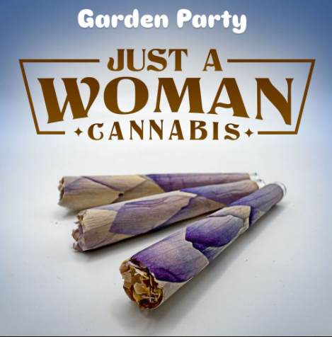 Photograph of product: Just A Woman - Garden Party Lotus Wrapped Glass Tip  Preroll  3Pack 1.5G
