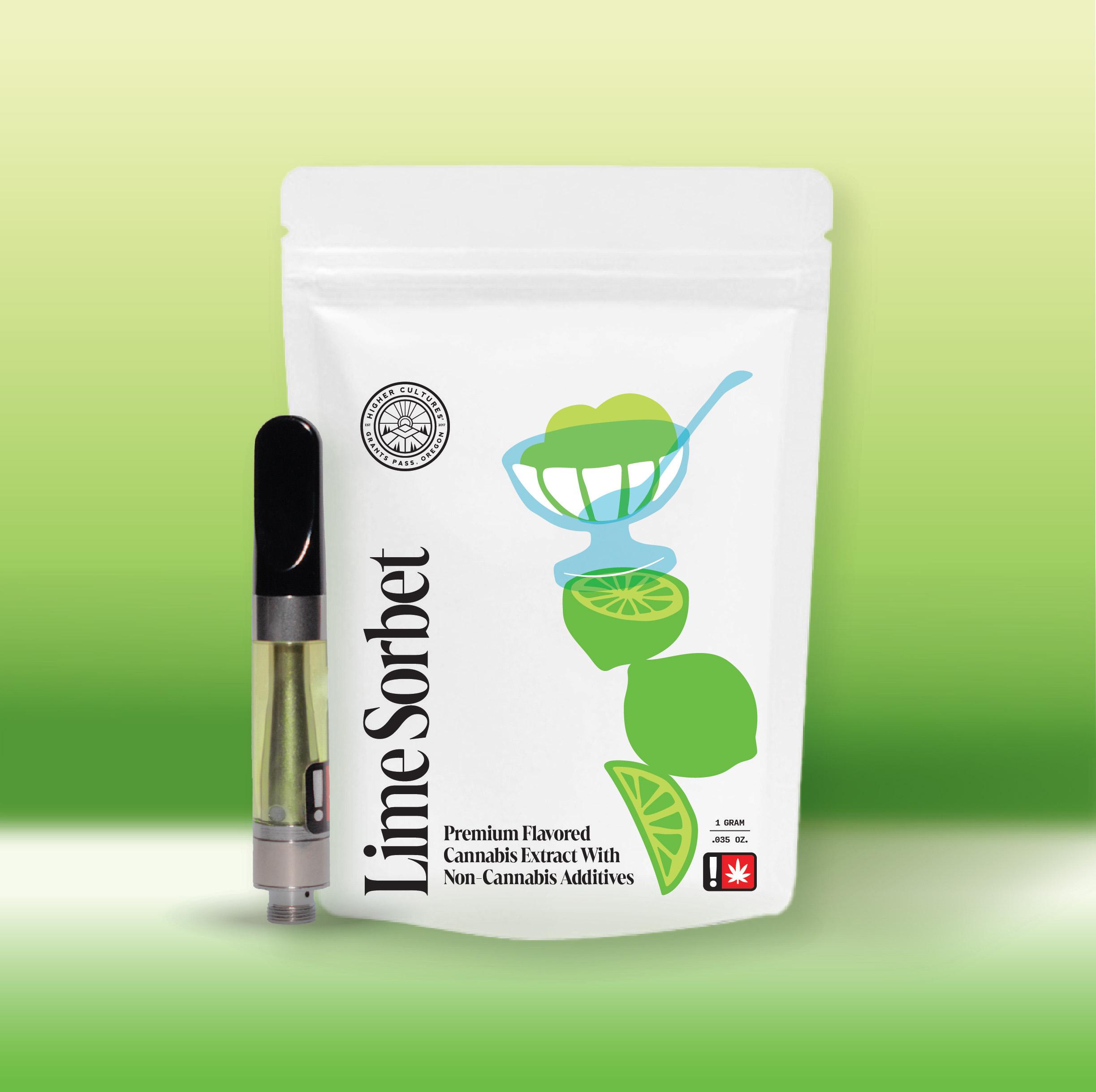 Photograph of product: Cartridge - 1g Flavored Higher Cultures Oui'd - Lime Sorbet