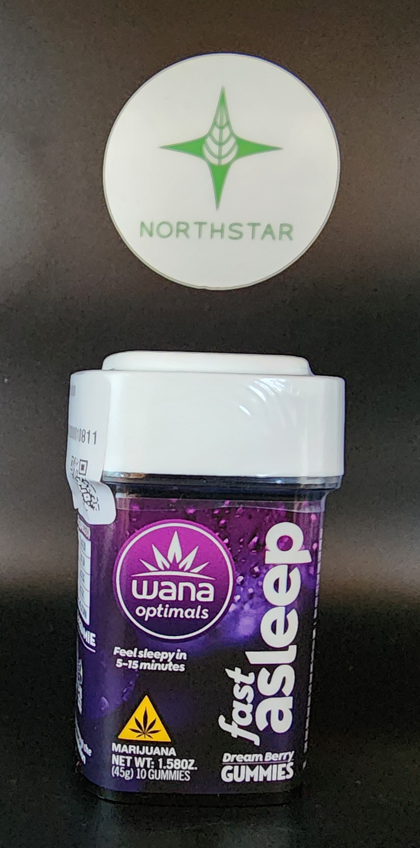 Photograph of product: Fast Asleep CBD/CBG/CBN Quick Gummies - Wana