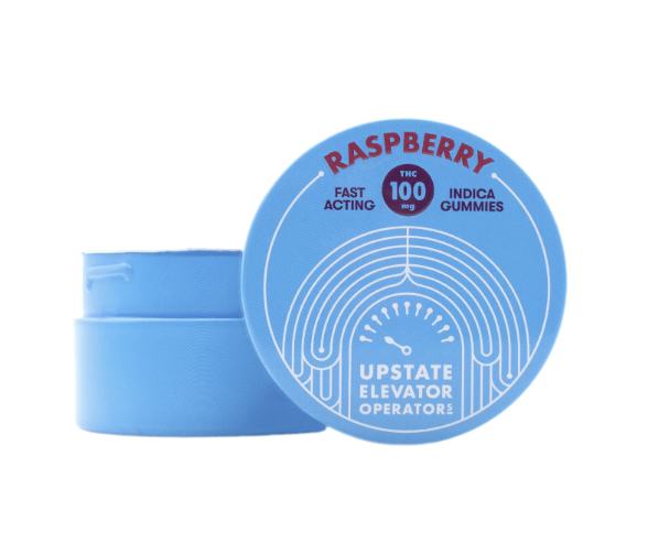 Photograph of product: Raspberry Gummy Puck | 100mg 1:1 TH-oui:CBN  | Upstate Elevator