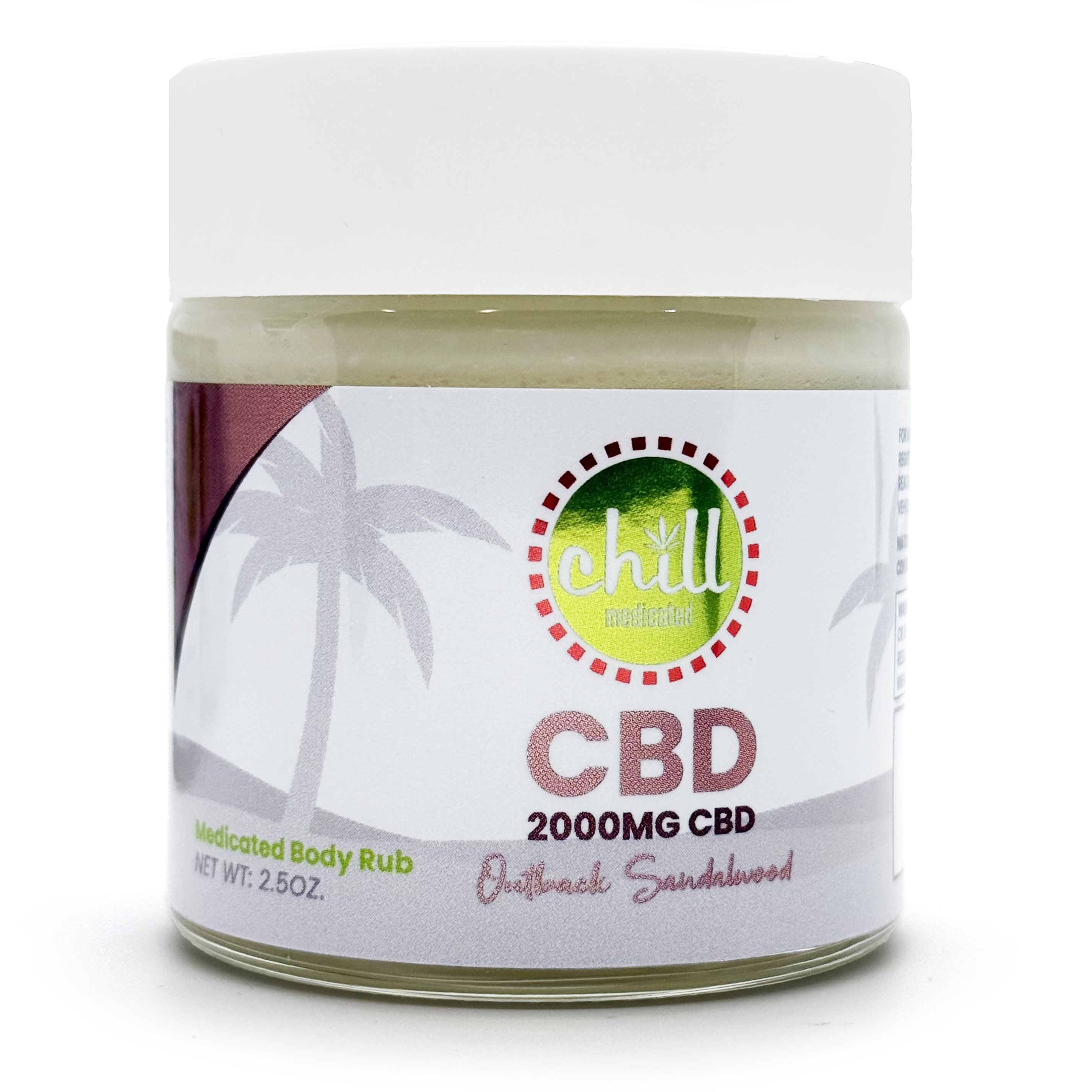 Photograph of product: Chill Medicated Outback Sandalwood 2000mg CBD Body Rub Rec