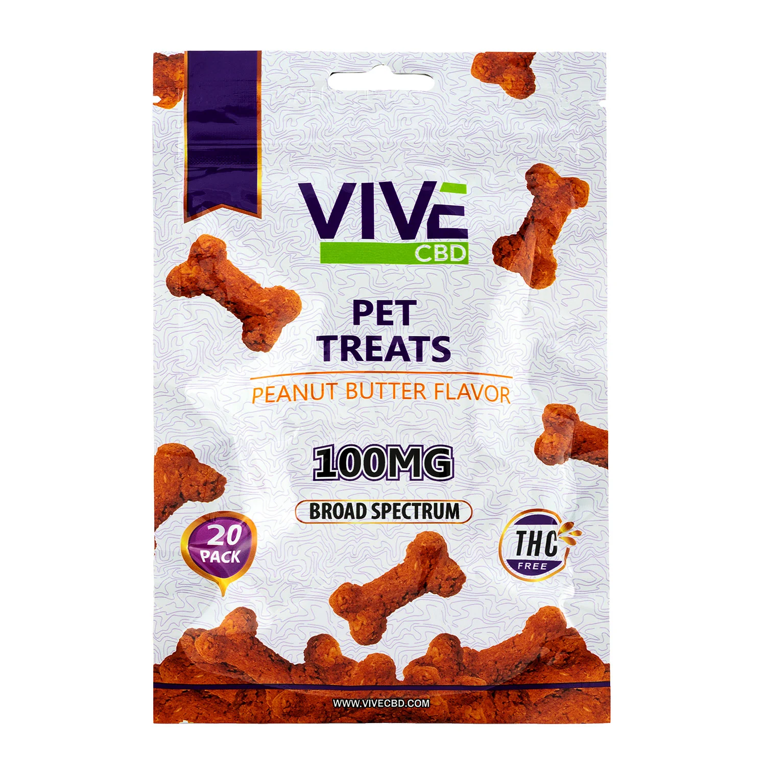 Photograph of product: Vive: Peanut Butter CBD Dog Treats (20 x 5mg)