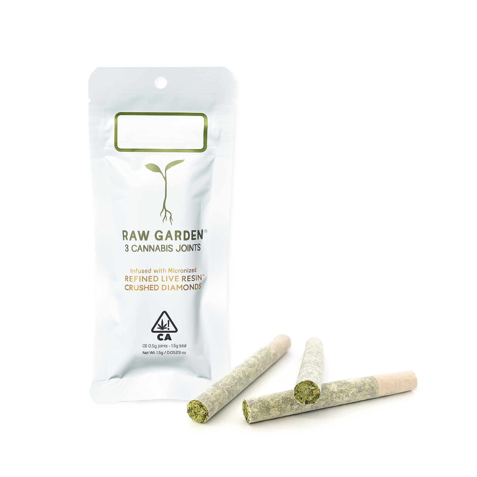 Photograph of product: Raw Garden - Strawberry Lime Mojito - 3pk - Crushed Diamonds Infused Joints