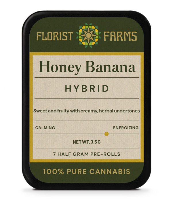 Photograph of product: Florist Farms - Honey Banana Pre-rolls 7pk