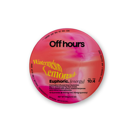 Photograph of product: Off Hours | Watermelon Lemonade "Euphoric" (energy) Gummy | 10:4 TH-oui CBG 100MG