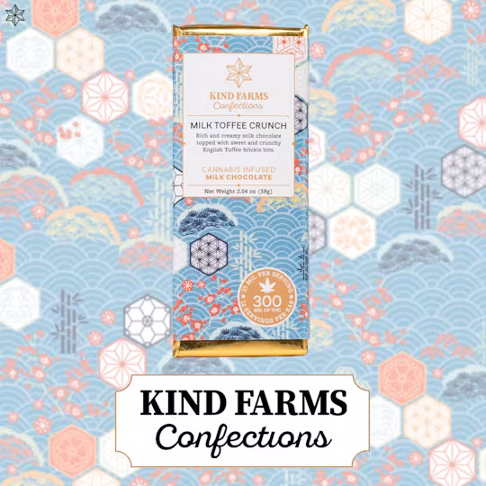 Photograph of product: Kind Farms | Milk Toffee Crunch Chocolate Bar 200mg
