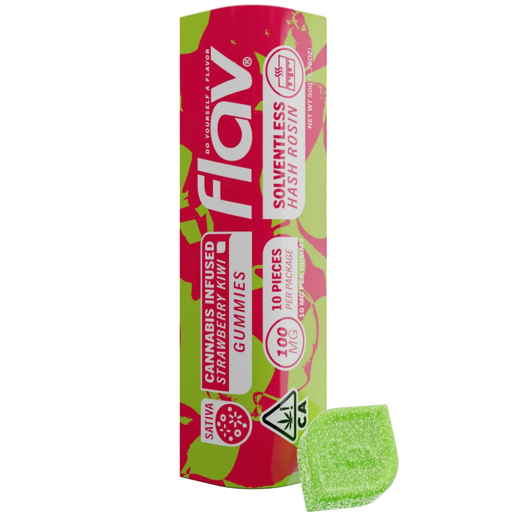 Photograph of product: Flav - Strawberry Kiwi au chocolat Rosin Gummies - 100mg