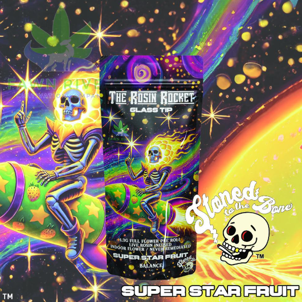 Photograph of Product: Super Star Fruit | 1.3g Rosin Rocket | Stoned To The Bone