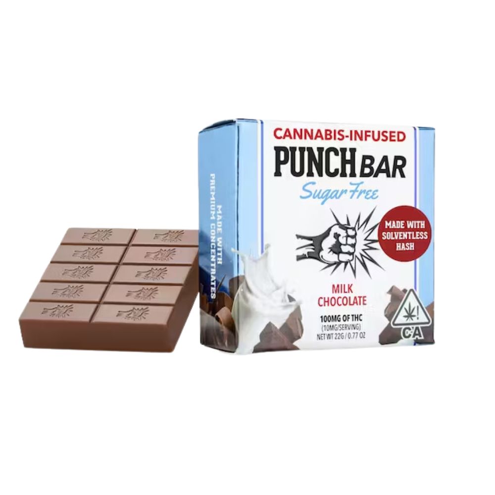 Photograph of product: MILK CHOCOLATE SOLVENTLESS SUGAR-FREE 100MG - PUNCH EDIBLES