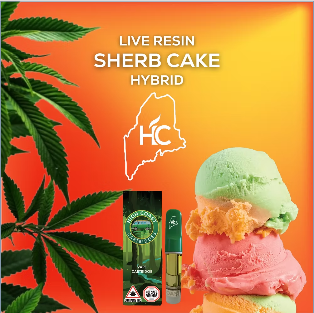 Photograph of product: Live Resin Sherb Cake Cart (High Coast) 1mL