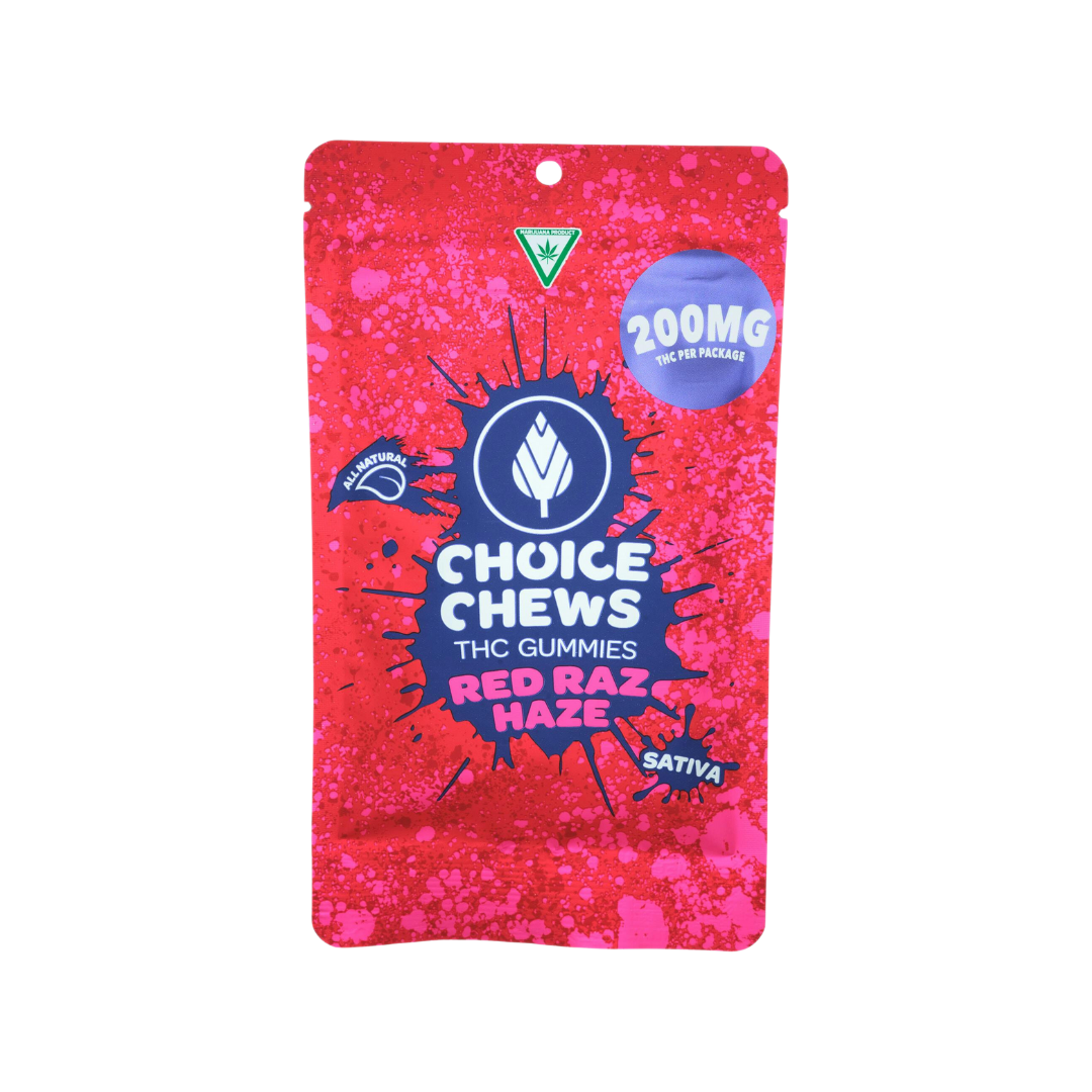 Photograph of product: Choice - 200mg Gummies - Red Raz Haze