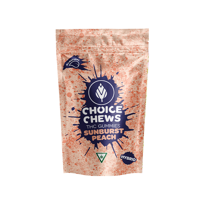 Photograph of product: Sunburst Peach Gummies, Hybrid, 200mg