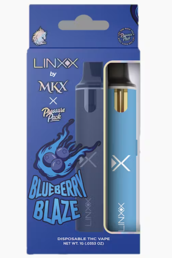 Photograph of product: MKX Linxx - Disposable 1g - x Pressure Pack - Blueberry Blaze