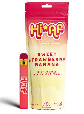 Photograph of product: Vireo Hi*AF. | Sweet Strawberry Banana (I) | 1g Disposable Vape