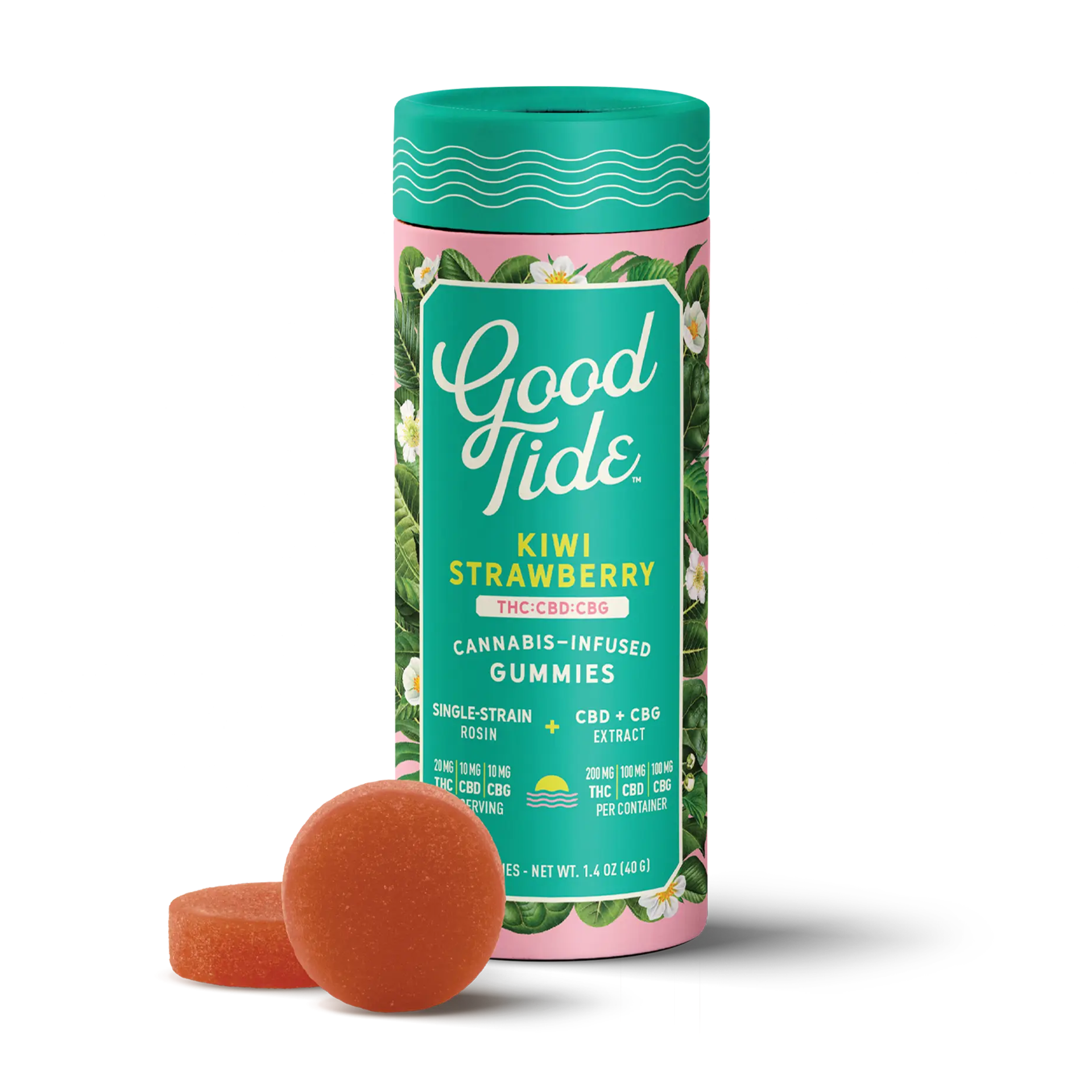 Photograph of product: Gummies - 1:1:1 CBD/CBG Kiwi Strawberry