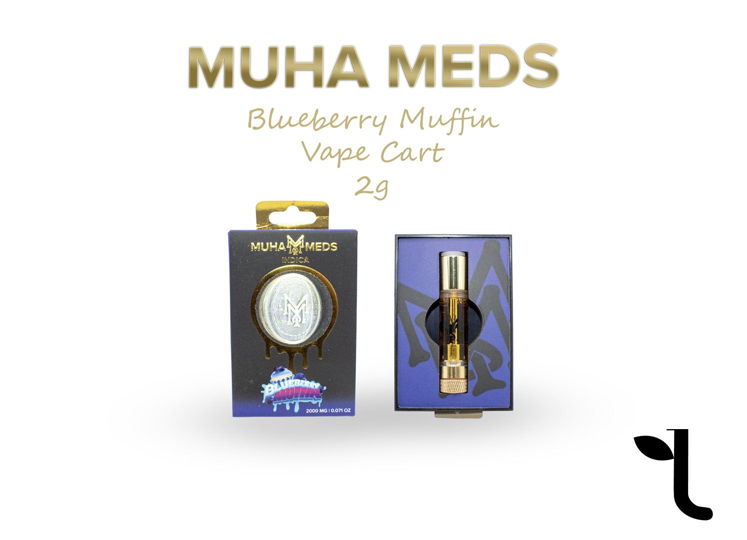 Photograph of product: Muha Med | Blueberry Muffin Vape 2g Cart