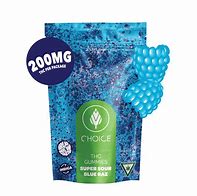 Photograph of product: Choice Chews 200mg Super Sour Blue Razz