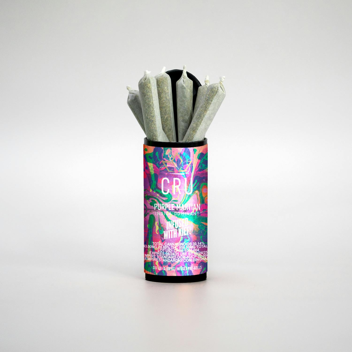 Photograph of product: CRU | Purple Martian | Infused Pre-Roll | 6pk | .5g