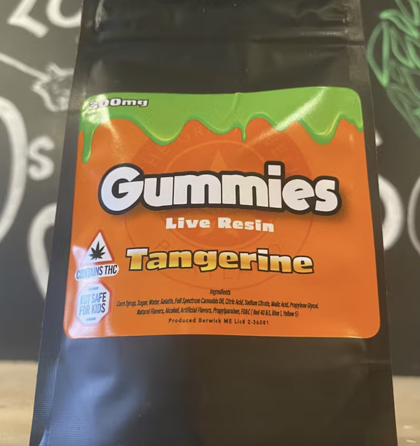 Photograph of product: Tangerine | Live Resin | Gummies | 300mg