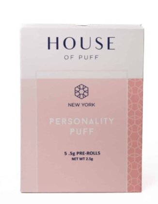 Photograph of product: Personality 0.5G 5PK Pre-rolls | House of Puff |