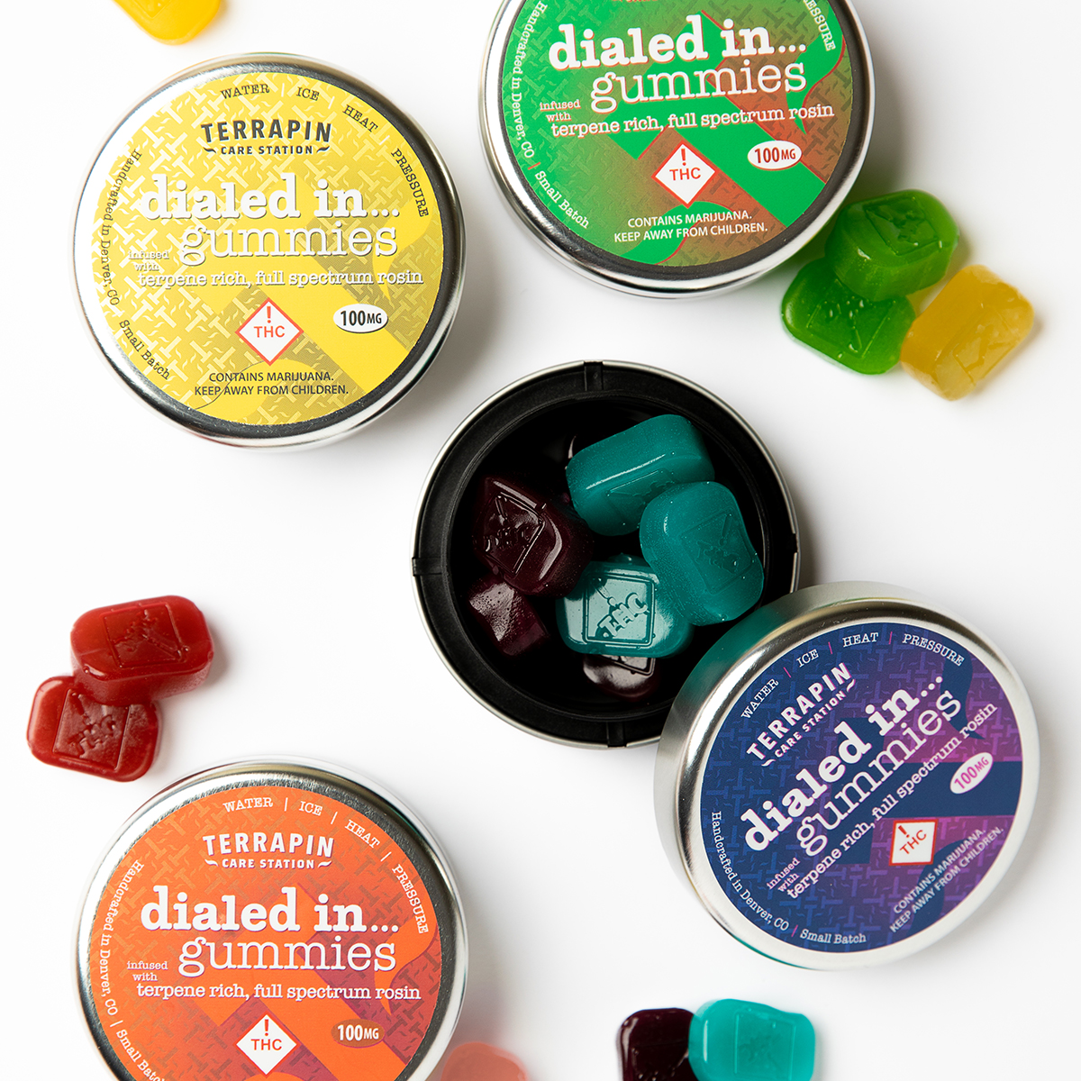 Photograph of product: Dialed In Classics Hybrid Strawberry Rosin Gummies 100mg
