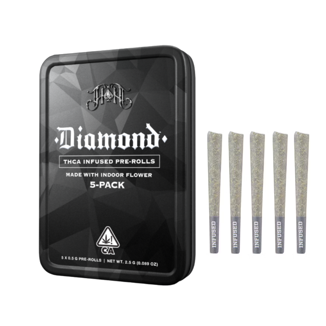Photograph of product: APPLES & BANANAS 2.5G 5 PACK DIAMOND INFUSED PREROLLS