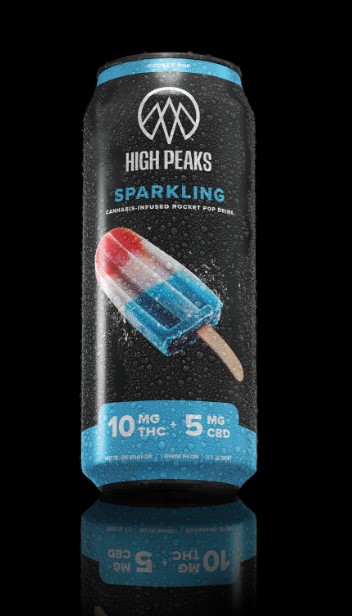 Photograph of product: High Peaks | Rocket Pop | 10mg TH-oui 5mg CBD | Beverage
