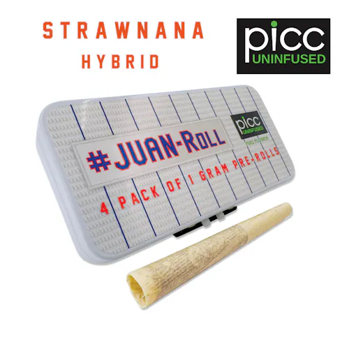 Photograph of product: Picc #Juan-Roll Strawnana (Hybrid) Pre Roll 4Pk