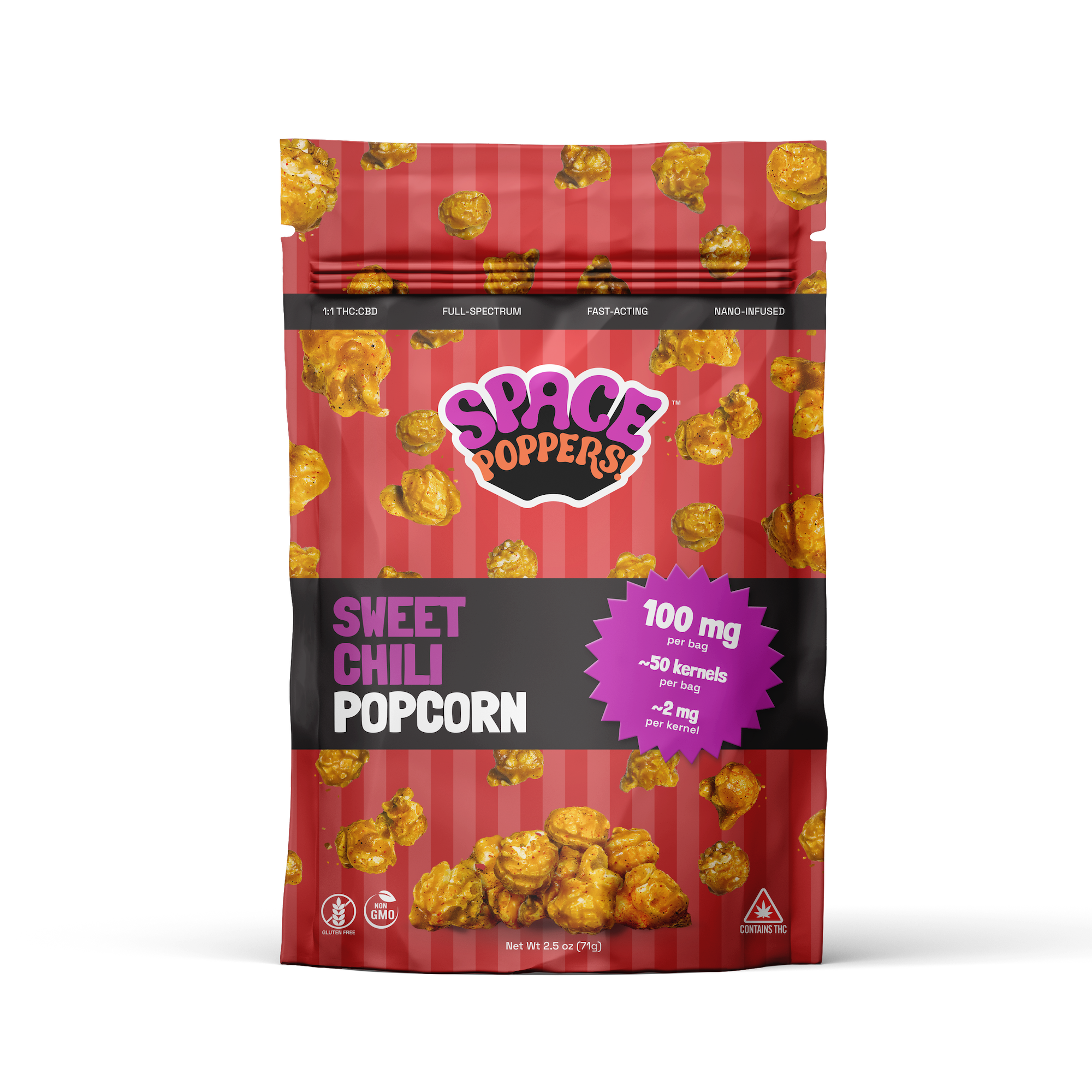 Photograph of product: Sweet Chili 1:1 TH-oui:CBD - 100mg - Space Poppers