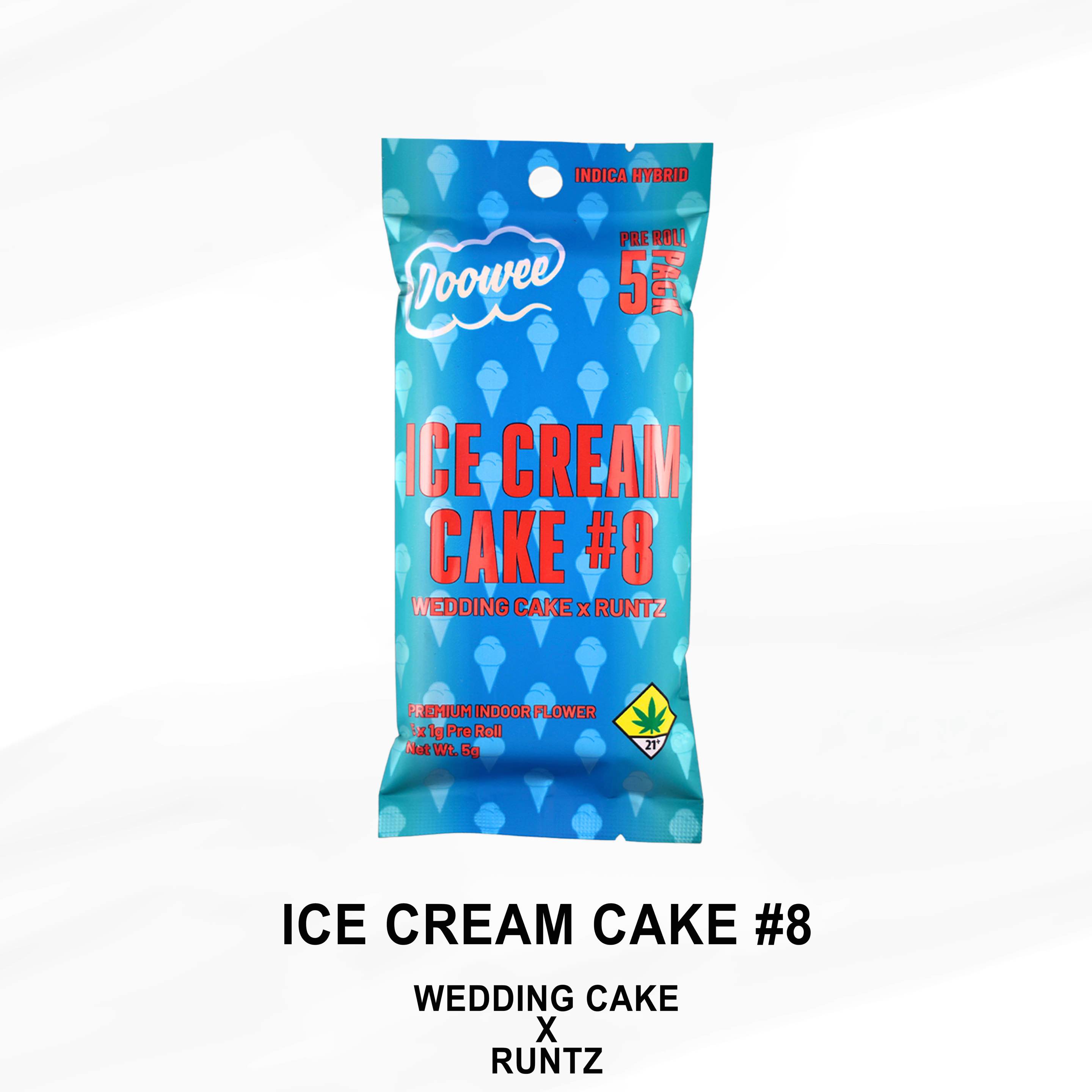 Photograph of product: Ice Cream Cake #8 Pre-Rolls 5 Pack