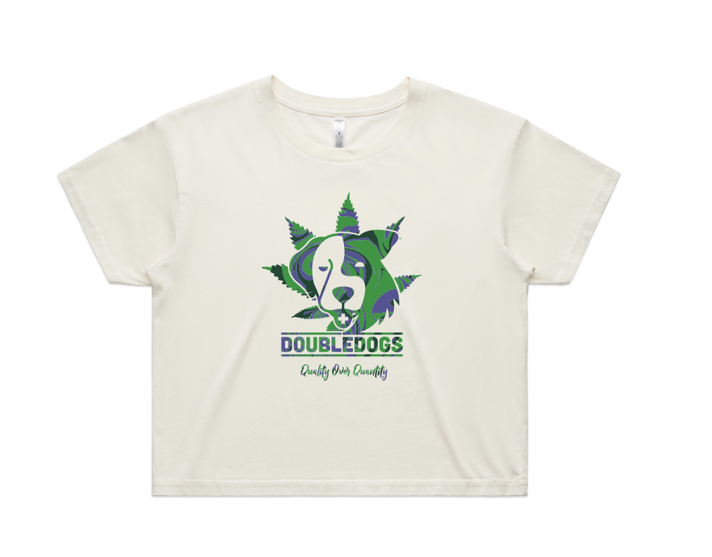Photograph of product: Double Dogs White Crop Top - S